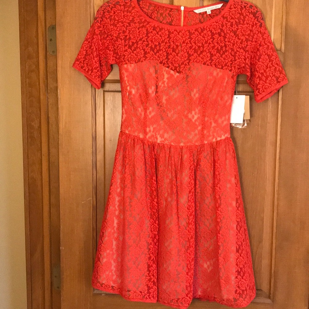 NWT Rachel Roy Red Lace Dress